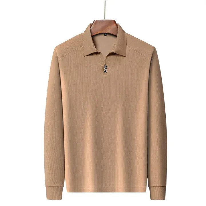Men’s Premium Ribbed Polo – Soft Knit Texture