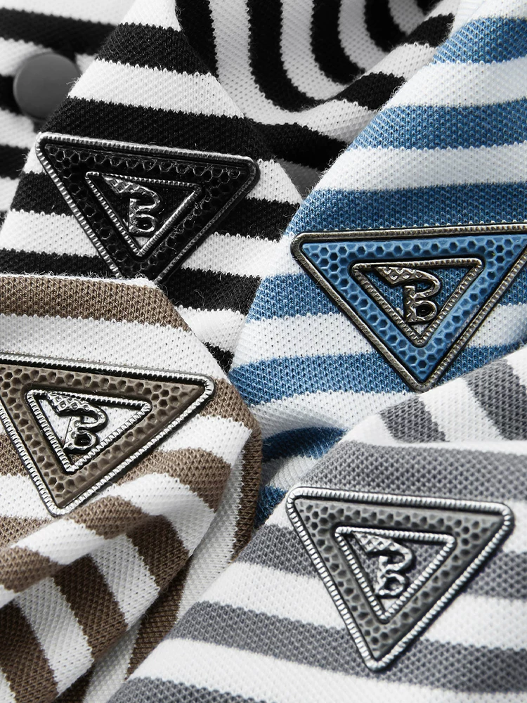 Stratos Crest Linear Men's Polo T-Shirt