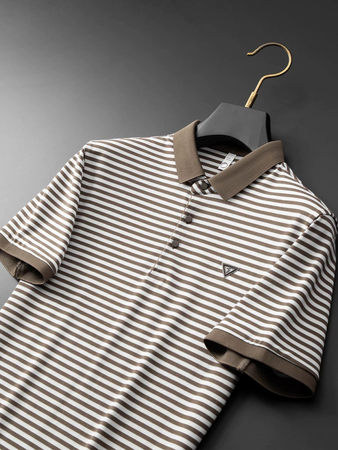 Stratos Crest Linear Men's Polo T-Shirt