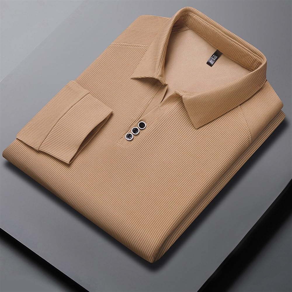Men’s Premium Ribbed Polo – Soft Knit Texture