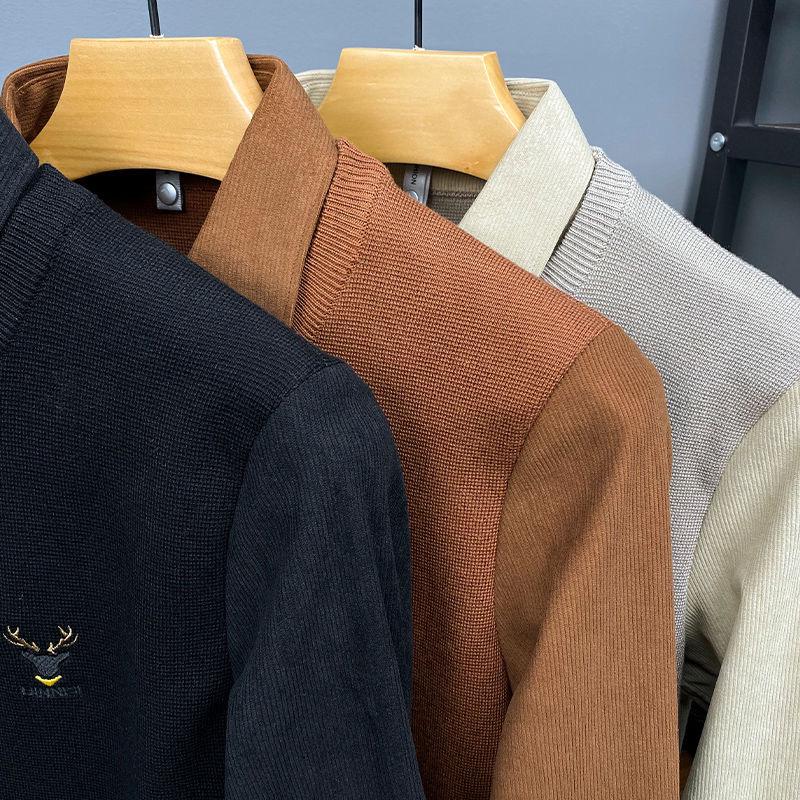 Men's Premium Polo Sweater with Deer Embroidered Logo