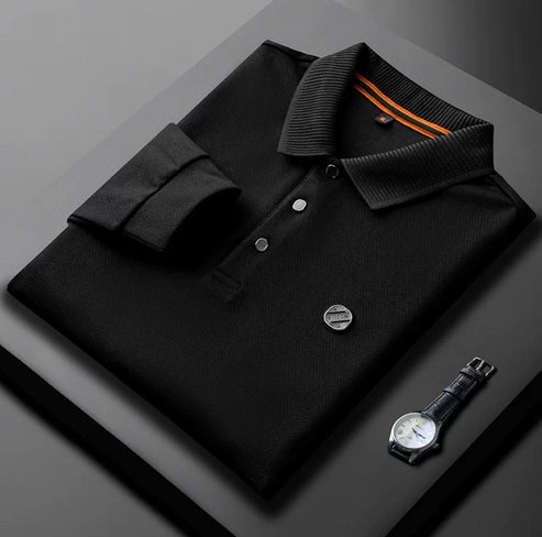 Heritage Luxe Long-Sleeve Polo T-Shirt