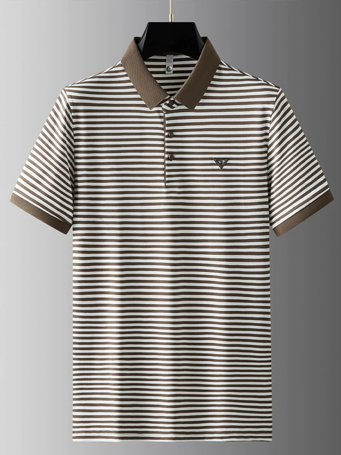 Stratos Crest Linear Men's Polo T-Shirt