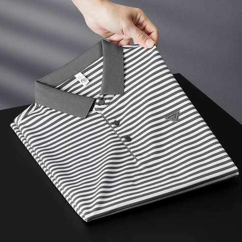 Stratos Crest Linear Men's Polo T-Shirt