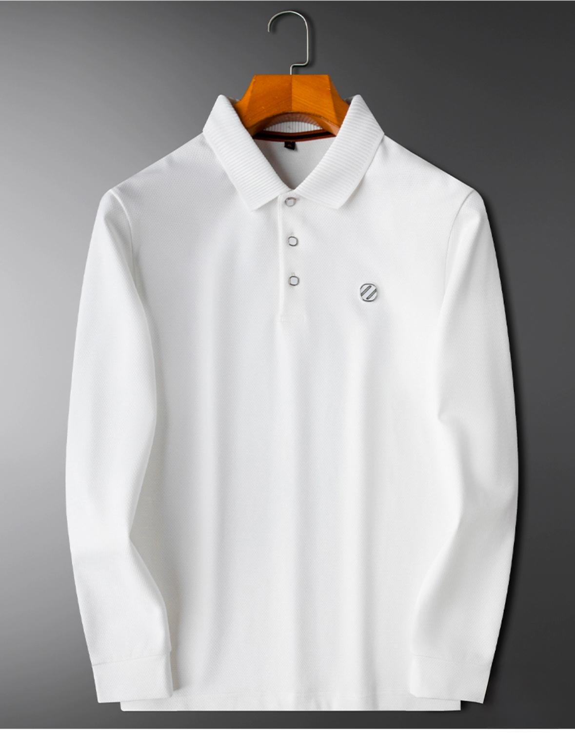 Heritage Luxe Long-Sleeve Polo T-Shirt