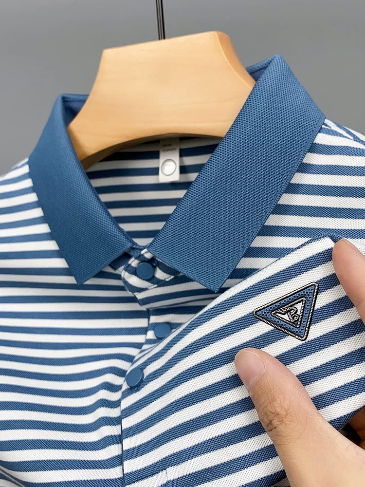 Stratos Crest Linear Men's Polo T-Shirt