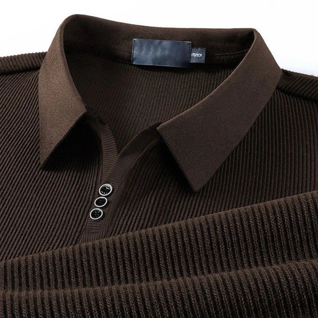 Men’s Premium Ribbed Polo – Soft Knit Texture