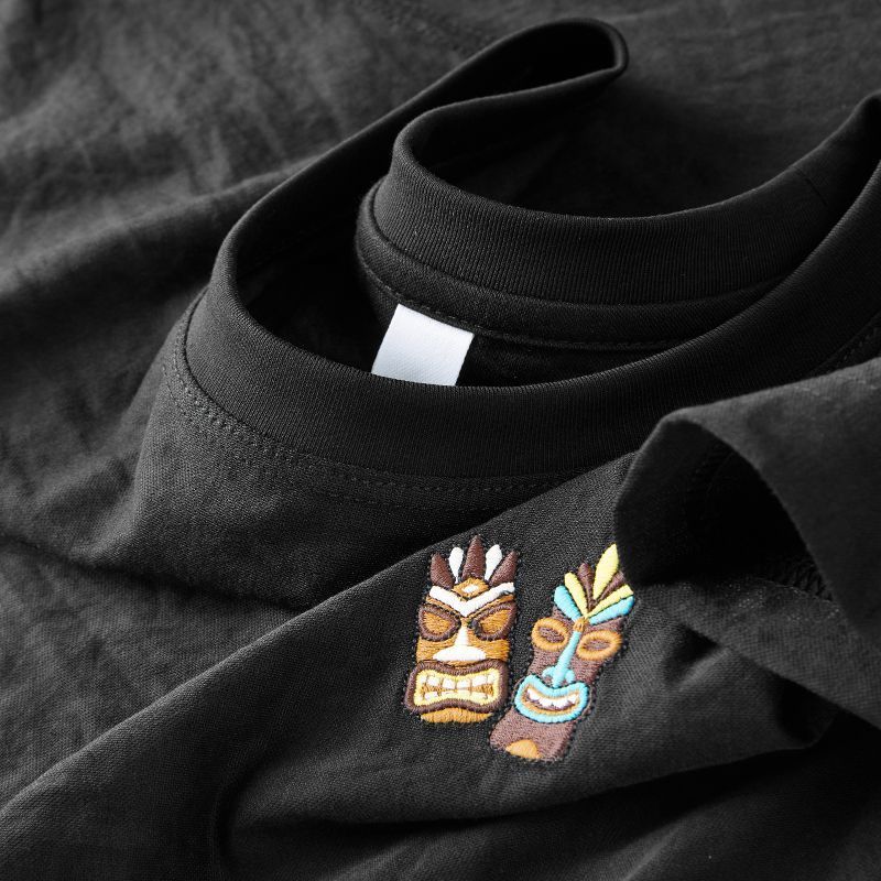 Black T-Shirt with Adivasi Embroidery – Tribal-Inspired Streetwear