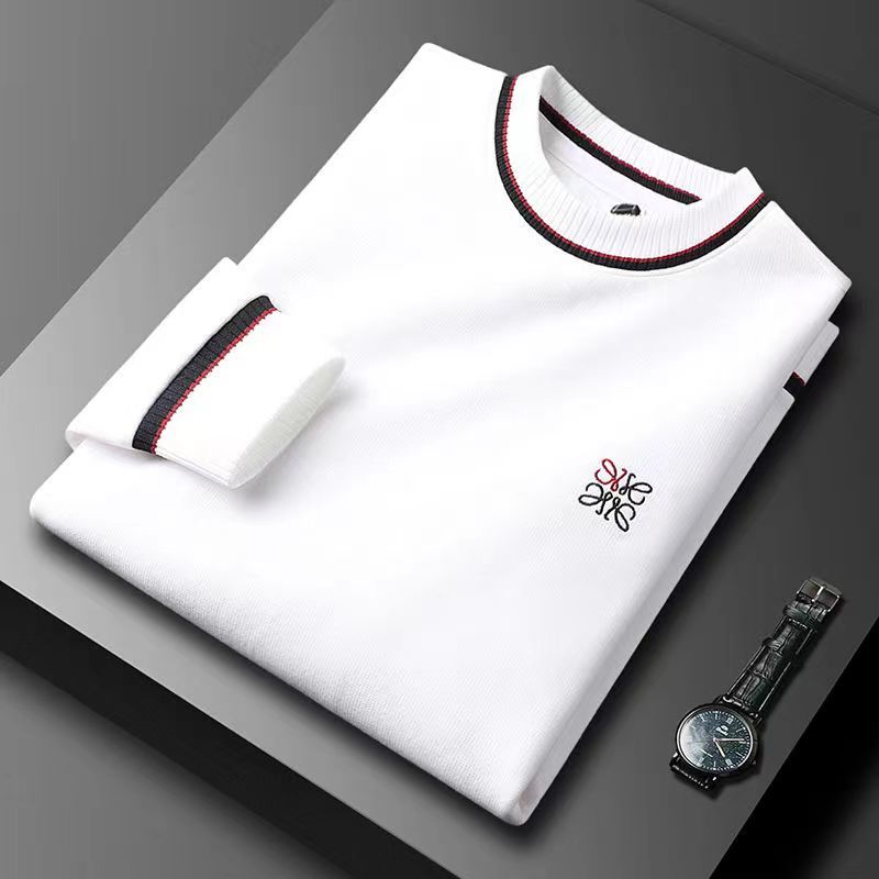 Sporty Striped Heavy Collar T-Shirt