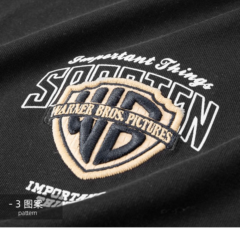 Black Warner Bros. Embroidered Imported T-Shirt