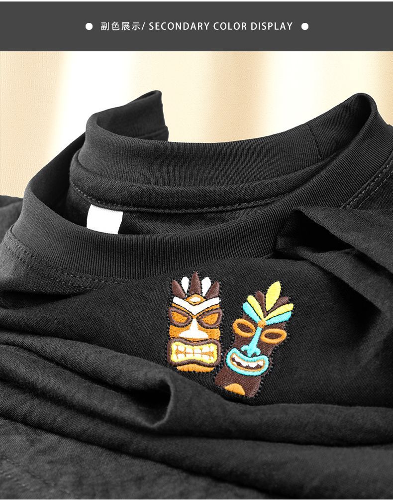 Black T-Shirt with Adivasi Embroidery – Tribal-Inspired Streetwear