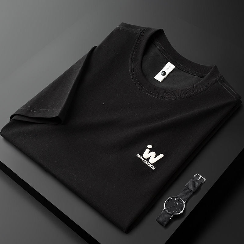 Minimalist Embroidered T-Shirt with "New Design" Logo