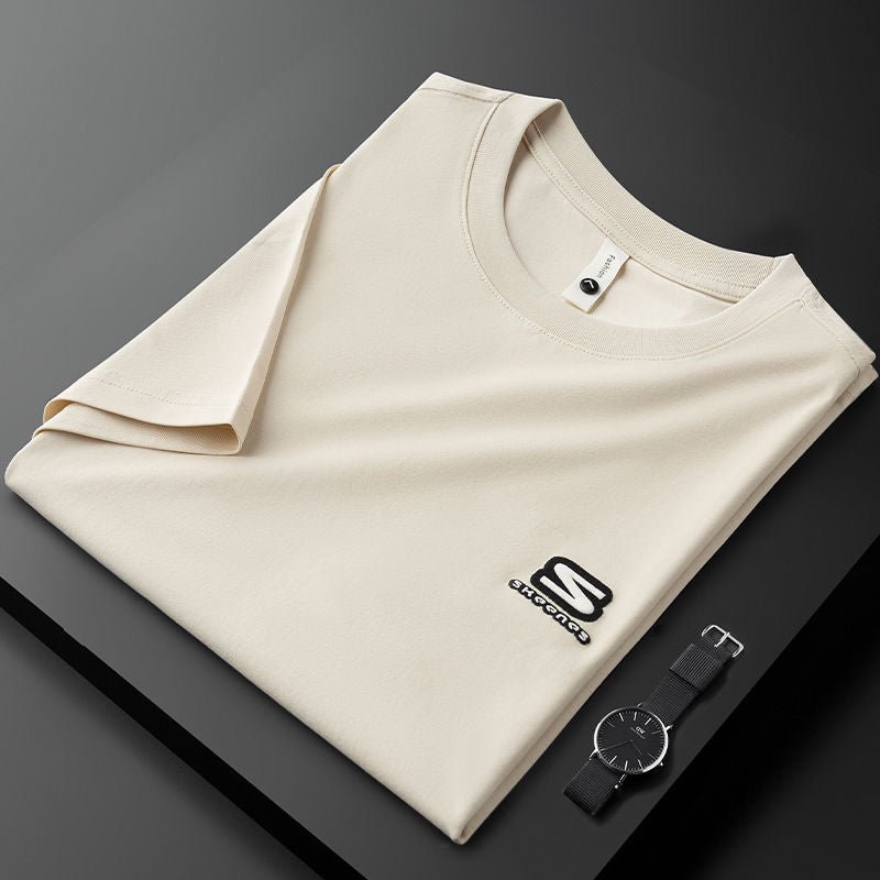 Signature “S” Patch Cotton T-Shirt with Minimal Detailing