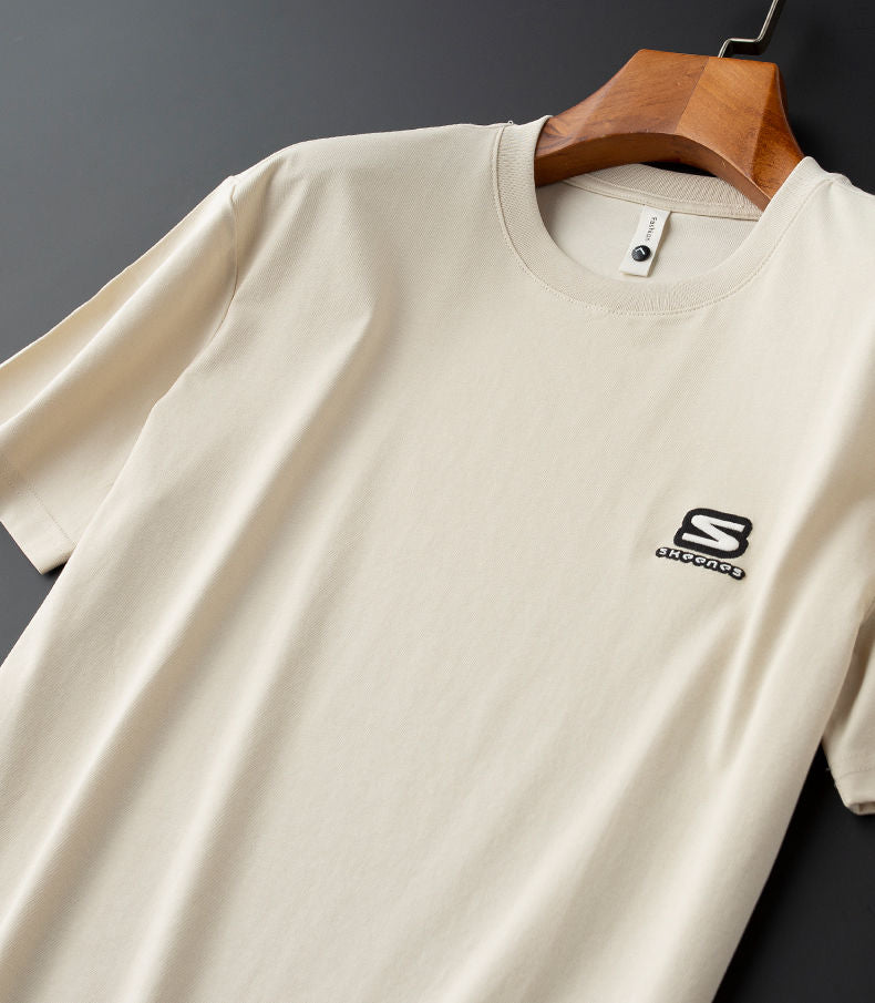 Signature “S” Patch Cotton T-Shirt with Minimal Detailing