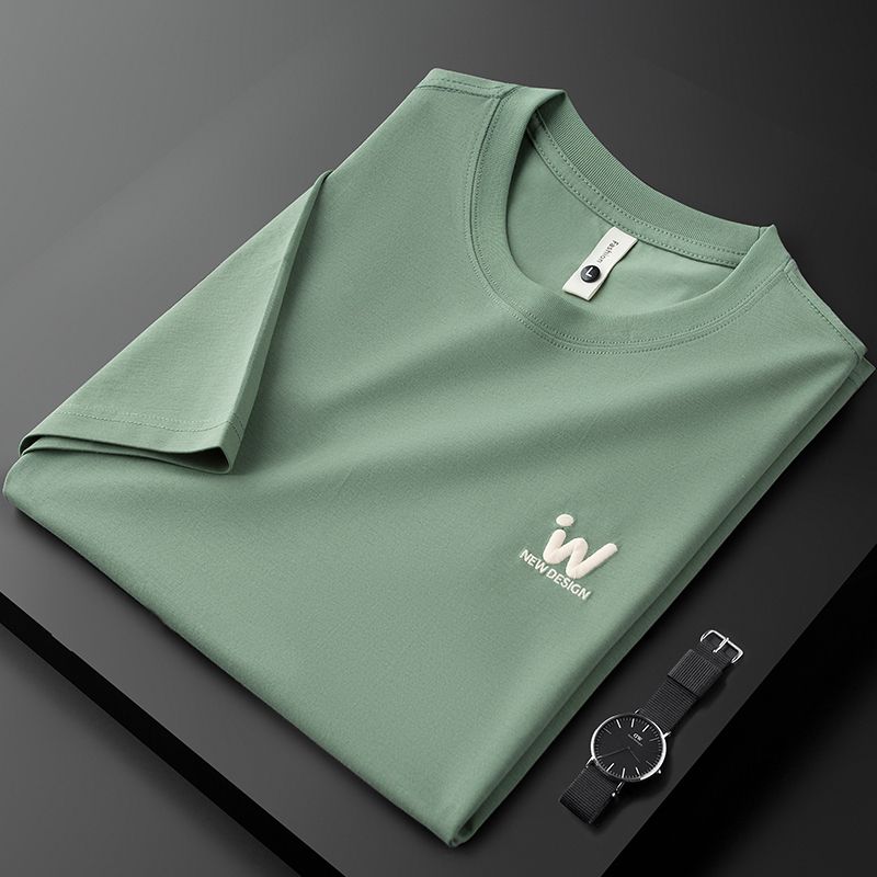 Minimalist Embroidered T-Shirt with "New Design" Logo