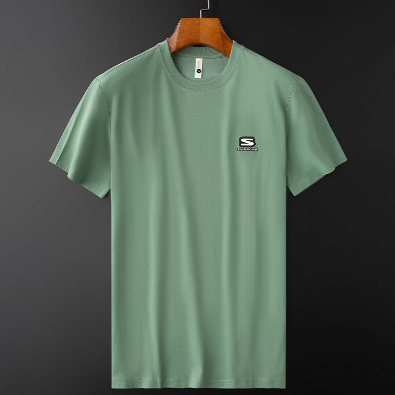 Signature “S” Patch Cotton T-Shirt with Minimal Detailing