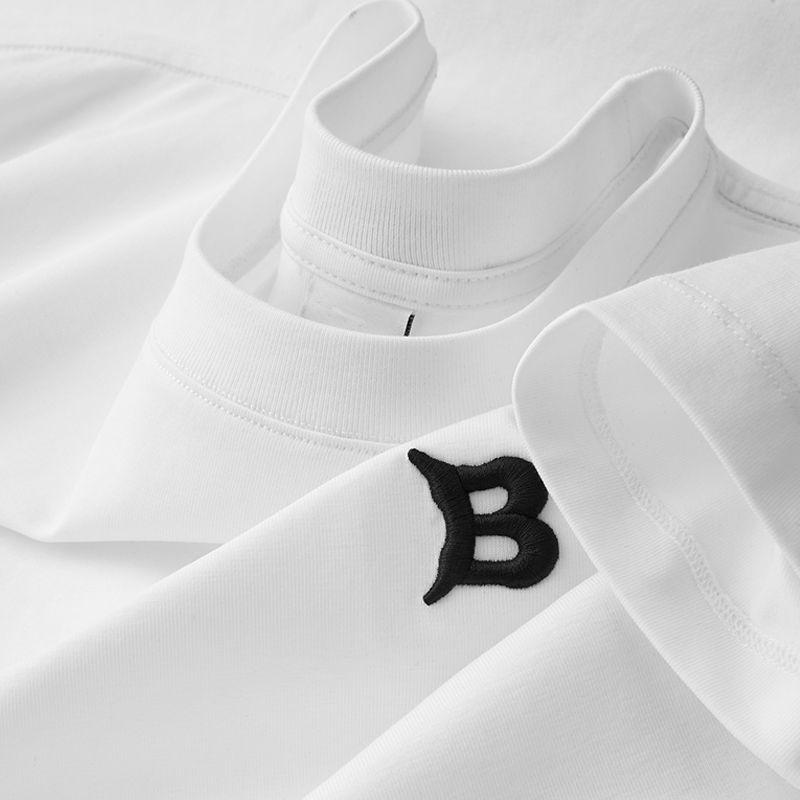 White Minimal "B" Embroidered T-Shirt – Clean Streetwear Essential