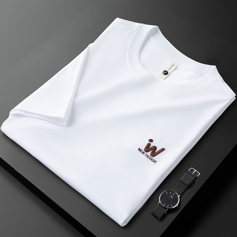 Minimalist Embroidered T-Shirt with "New Design" Logo