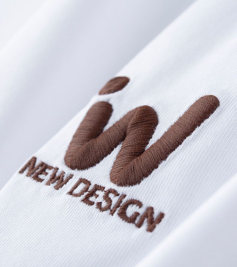 Minimalist Embroidered T-Shirt with "New Design" Logo