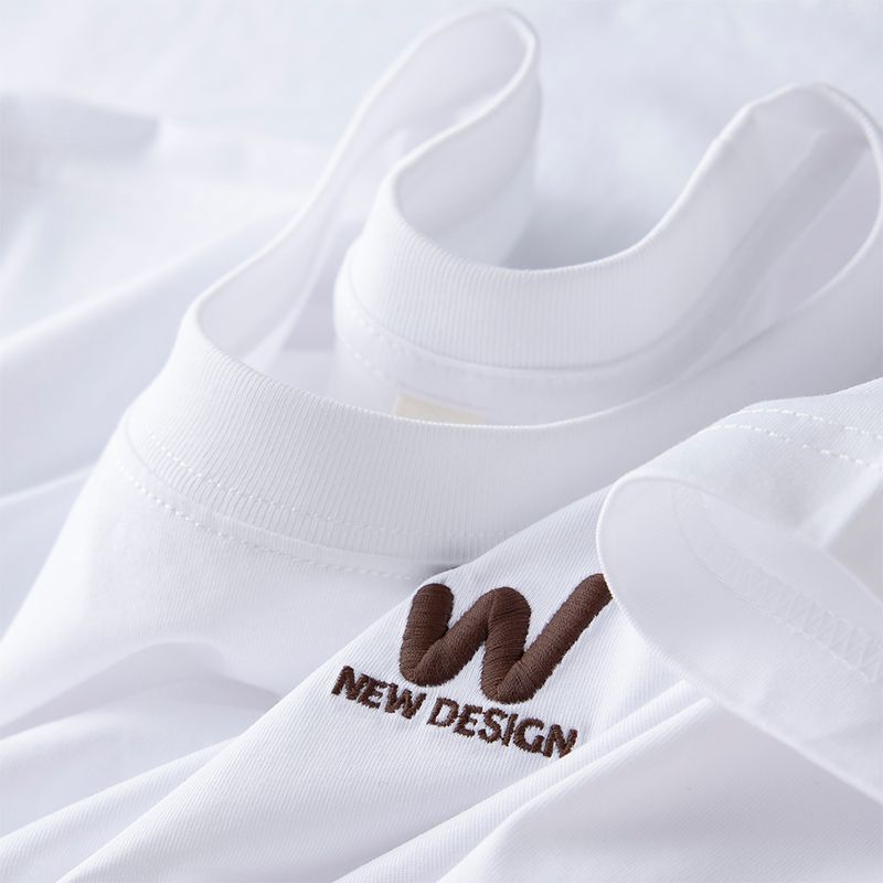 Minimalist Embroidered T-Shirt with "New Design" Logo
